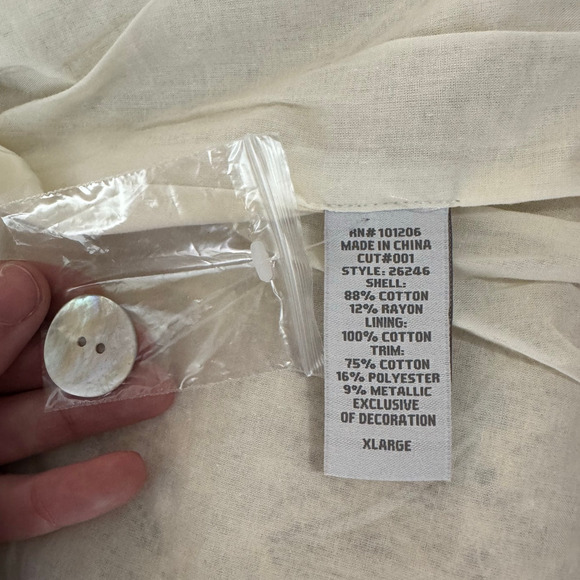 Soft Surroundings Cardigan Women XL NWOT Cream Sequin Gray Sparkle Holiday Top - Picture 3 of 9